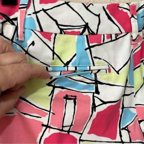 Talbots Colorful Geometric Cropped Pants Size 6 - Picture 6 of 12